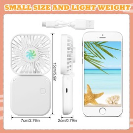 Hortsun 24 Pcs Necklace Fans Portable Neck Fan USB Rechargeable Battery 3 Speed Air Circulatory Handheld Fan for Cooling Small Personal Hand Free Fan Travel Office(White)