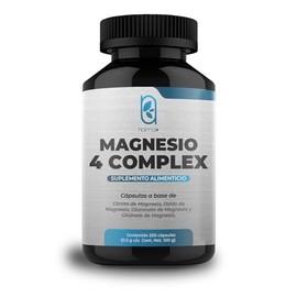 NAIMA Magnesio 4 Complex, 200 Cpsulas  Citrato, Glicinato, xido y Gluconato de Magnesio  Suplemento Alimenticio 100 Puro Ingredientes Naturales, Sin  