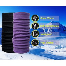 ehsbuy Winter Neck Warmer Snoods for Men Women Fleece Neck Gaiter Windproof Cold Weather Ski Face Scarf for Sports Running Cycling
