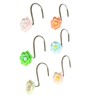 Twofish Home Flower Shower Curtain Hooks Pack of 12 Anti