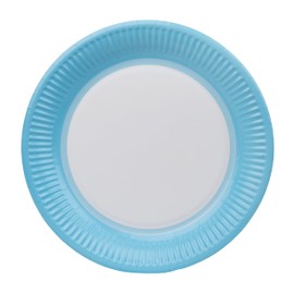 Talking Tables 8 x Blue Paper Party Plates, Solid Colour Disposable Round Dishes,BBQs, Picnic, Kids Birthday Bay Shower Supplies 23cm 9inch