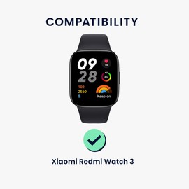 kwmobile Protective Film Compatible with Xiaomi Redmi Watch 3 Screen Protector - 2X Smart Watch Protector Anti-Fingerprint