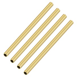 iMeistek Brass Pipe 9mm OD x 0.5mm Wall Thickness 200mm Length Seamless Straight Pipe for DIY Crafts (Pack of 4)