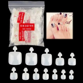 SAIPOM 600PCS Fake Toenail Tips Set Full Cover False Toe Nail Tips in 12 Sizes for DIY Salon Foot Manicure Sticker Tools (Natural) 600pcs(natural)