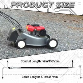 ZAMDOE 17910-VA3-003 Lawn Mower Throttle Brake Cable GH45843 for Honda HR194 HR215 HR216 HRD535 HRD536 HR214 Replace Part Number 3468-T34562FD215213 Inner 1457mm Outer 1335mm