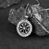 FaithHeart Vegvisir Pendant Necklace for Men Stainless Steel Norse Viking