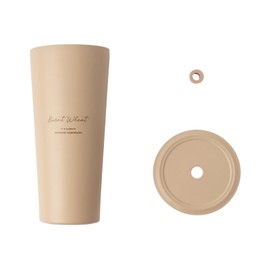 Oolab 24 oz Insulated Stainless Steel Tumbler with Ceramic Coating Double Wall Vacuum Leakproof Cup Spill-Proof Lid, and Waterproof Silicone Seal (Straw Not Included) (Light Apricot)