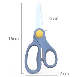 Ceramic Baby Food Scissors with Travel Case, Portable Shears, Dishwasher Safe, Kitchen Scissors, Healthy Food Cutter with Dust Cover, Blue