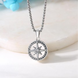 REDSUN Locket Necklace 925 Sterling Silver Tree of Life/Compass/Sunflower Heart Locket/Wolf Locket Photo Locket Jewellery for Women Girls, Sterling Silver