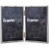 Frametigo Silver Plated Thin Edge Double Photo Frame - Fits