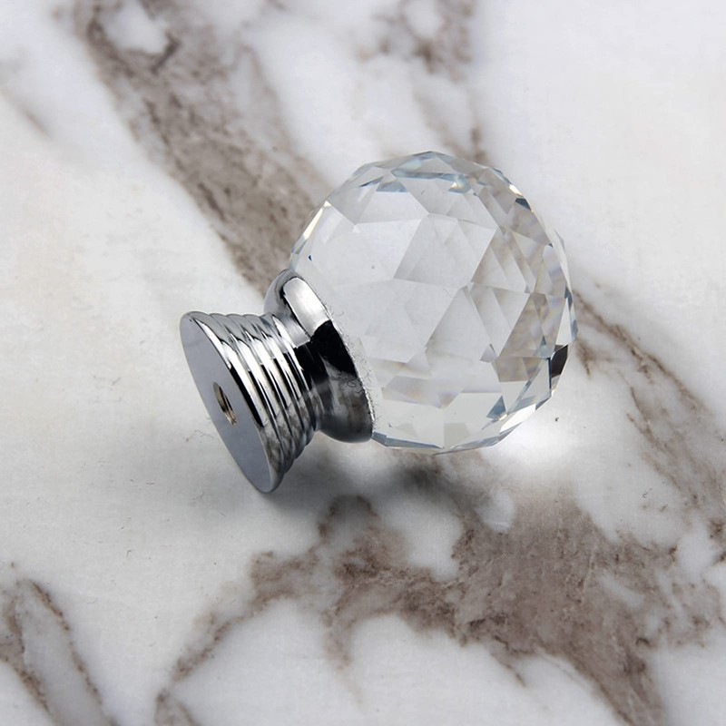 Yesmin Crystal Door Knobs,4 Pcs 30MM Crystal Drawer Carbinet Door