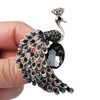 GFM® Small Peacock Brooch with Crystals and Rhinestones (BRCH-PCK-CRYS-GHNL)