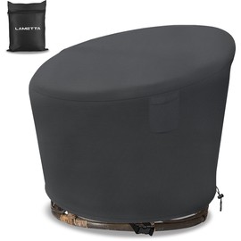 Papasan Chair Cover,600D Thicken Waterproof Outdoor Papasan Pation Chair Covers (for 52in Outdoor Papasan Chairs Covers),With Handles, Ventilation Holes, Adjustable Fixed Wind Straps, Black