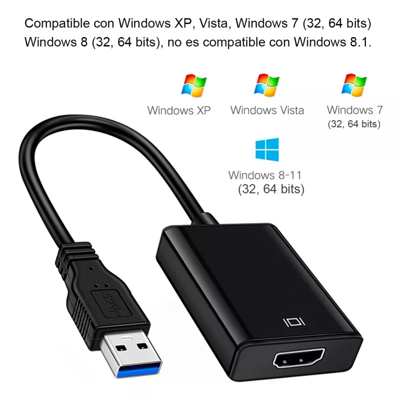GOMITA Convertidor Adaptador Usb 3.0 A Hdmi Vorago Full Hd