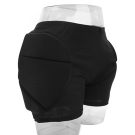 3D EVA Padded Shorts, Hip Protection, Padded Shorts, Breathable Impact Protection Shorts, Protective Gear, Fall Protection for Skateboard, Snowboard, Skating, Riding, Cycling (XL-Black)