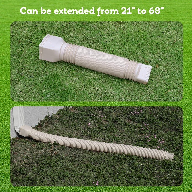 plusgutter Rain Gutter Downspout Extensions Flexible, Drain Downspout Extender,Down Spout