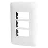 Volteck PPTR-IB, PLACA DE ABS CON CHASIS, 3 MÓDULOS, BLANCO,