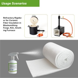 SOLIDLAND Refractory Rigidizer for Ceramic Fiber Blankets - High Temperature Kaowool Surface Hardener for Forges, Kilns & Foundry Furnace - Prevents Fiber Erosion & Airflow Damage (16 Ounces, 2300°F)