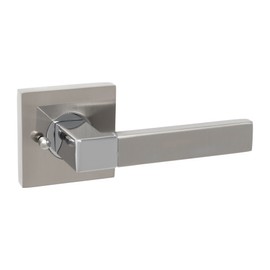 Tatman Hardware Irvine - Modern Interior Door Lever in Satin Nickel - Passage/Privacy/Dummy Function Privacy (Bedrooms & Bathrooms)