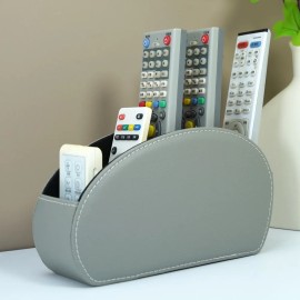 LG8175 Multi-Purpose 5-Compartment PU Leather Remote Control Holder Office Organizer Desk School Home Bedside Table Storagecolor: White, size: 22.0X7.5X12.0cm