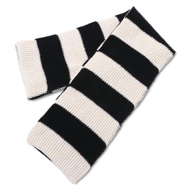 MULNRO Black and White Striped Scarf for Men,Thick Mens Scarves,Winter Mens Chunky Knitted Scarfs,Gru Scarf