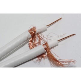 Webro WF100 Twin Satellite Cable With 4 x F Plugs, Free Cable Clips (5M, White)