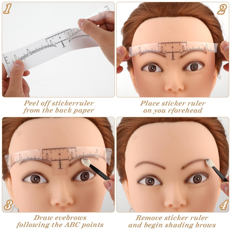 Abeillo Pack of 50 Eyebrow Stencils, Eyebrow Ruler, Eyebrow Sign
