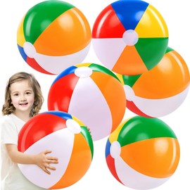 UIV@SH 6 PCS 20″ Pelotas de Playa,Inflable Grande Arco Iris Juguetes de Playa,Juego de Piscina Juguetes para Juegos de Agua de Verano y Fiestas en La Piscina