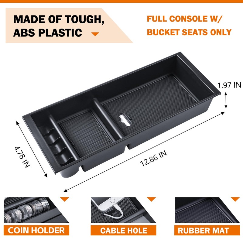 TACOBRO Center Console Organizer Compatible with 2015-2020 Ford F150 Accessories