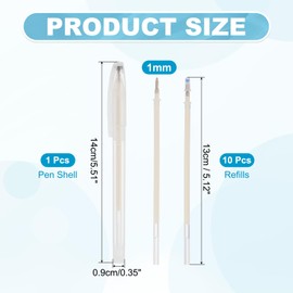PATIKIL 10Pcs Erasable Gel Pens Refills, 1mm Heat Erasable Pens for Fabric Disappearing Ink Fabric Marking Pen for Sewing Quilting Planner Writing, Beige Ink