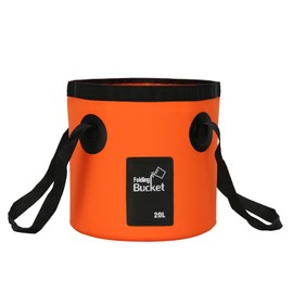 GOIEHIR Foldable Bucket, Multifunctional Folding Bucket, 20 L, Outdoor Folding Bowl for Fishing, Travel, Camping, Hiking, Orange