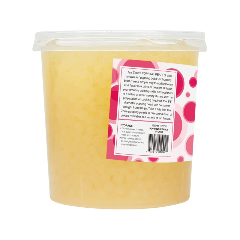 Tea Zone [7 Pounds] Lychee Popping Pearls for Boba Tea
