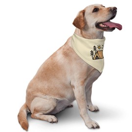 Happy Camper Summer Dog Bandana，Adorable Puppy Accessory for The avid Camper ，Pet Neckerchief for Pets Daily Wear Photo Prop Party Supplies,Funny Cute Dog Bandana (Khaki)