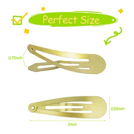 120 Pack Gold Metal Snap Hair Clips - Non-Slip Hairpins Barrettes for Women & Girls, Secure Braids, Updos, Buns - Durable & Lightweight (Plastic Storage Box Included)