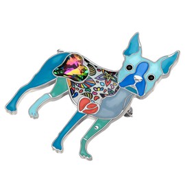 Bonsny Enamel Alloy Rhinestone Boston Terrier Dog Brooches Pin Jewelry For Women Girls Novelty Gift Charms (Blue)