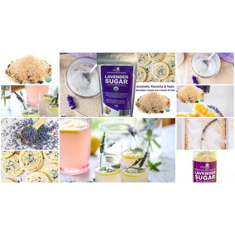 Esutras Organics Sugar, Lavender, 16 Ounce