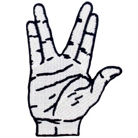 ZEGIN Live Long and Prosper Hand Sign Patch Embroidered Applique Badge Iron On Sew On Emblem