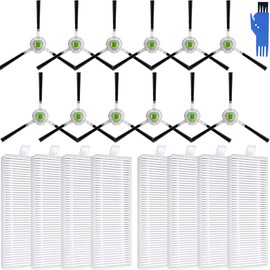 EATBALE Side Brush Filter Replacement for Lefant M210 M210B M213 M213S M210S OKP Life K2 K3 K3A K4 K5 Robot Consumables 12 Side Brushes 8 HEPA Filters (20 pcs)