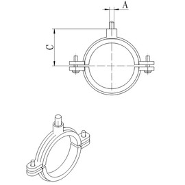 ClampTitan 316SS Stainless Steel Split Ring Hanger Two Screw (1-1/2" Nominal Pipe Size)