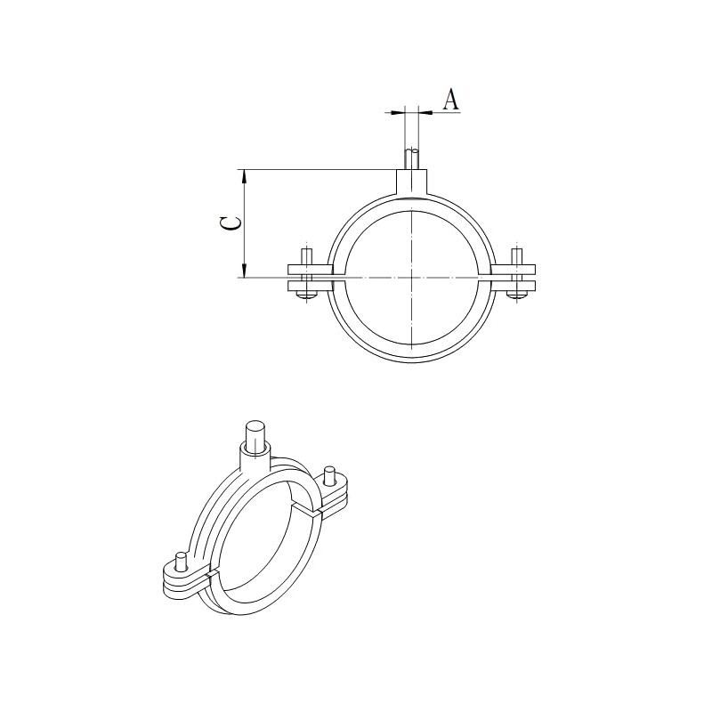 ClampTitan 316SS Stainless Steel Split Ring Hanger Two Screw (1-1/2"