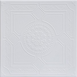 A La Maison Ceilings R30 Kensington Gardens Foam Glue-up Ceiling Tile (259.2 sq. ft./Case) Pack of 96, Ultra Pure White - Satin (Behr)