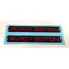 2 x BLACK EDITION Domed Stickers/Decals - Red on Black