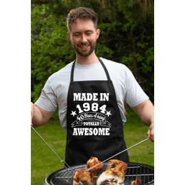Print4U 40th Birthday Made In 1985 BBQ Cooking Funny Novelty Apron Blue