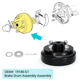 10L0L Golf Cart Brake Drum Hub Assembly(OEM# 19186G1P 19186-G1),EZGO TXT OEM Brake Drum (24 Spline) Fit PDS 1982-up Electric