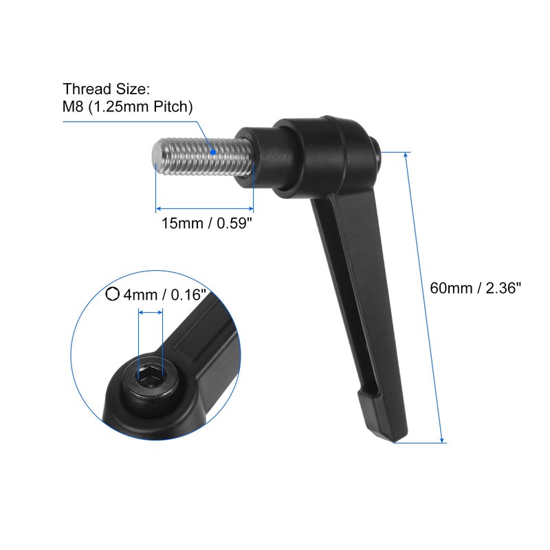 QUARKZMAN 2 Pieces Clamping Lever Handles, M8 x 15mm, 304