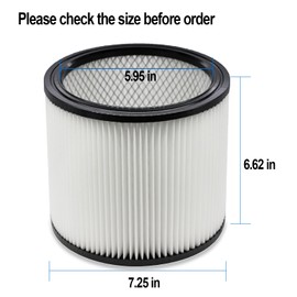 Extolife Replacement Filter Compatible with Shop-Vac 90350 90304 90333 Replacement fits most Wet/Dry Vacuum 5 Gallon and above (1)