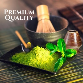 Japanese Matcha Set - Luxury Set by Khen - Matcha Bowl with Spout, Matcha Whisk & Holder, Bamboo Scoop and Stainless Steel Sifter - 5 Pcs Gradient Green Kit Gift Matcha Drink Lover - Terracotta Swirl
