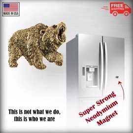 Creative Pewter Designs Grizzly Bear Pin, Handmade in USA, Large Brooch - Gold-Plated, Lapel-Pin