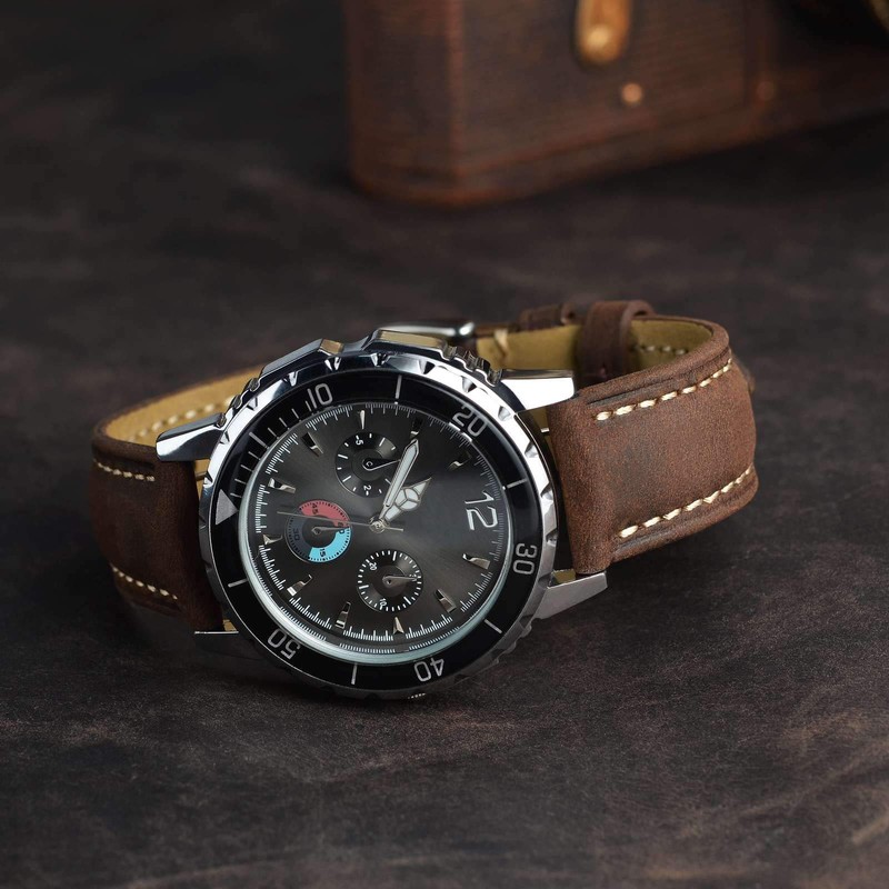 BISONSTRAP Vintage Watch Straps with Gold Buckle, Leather Replacement Band