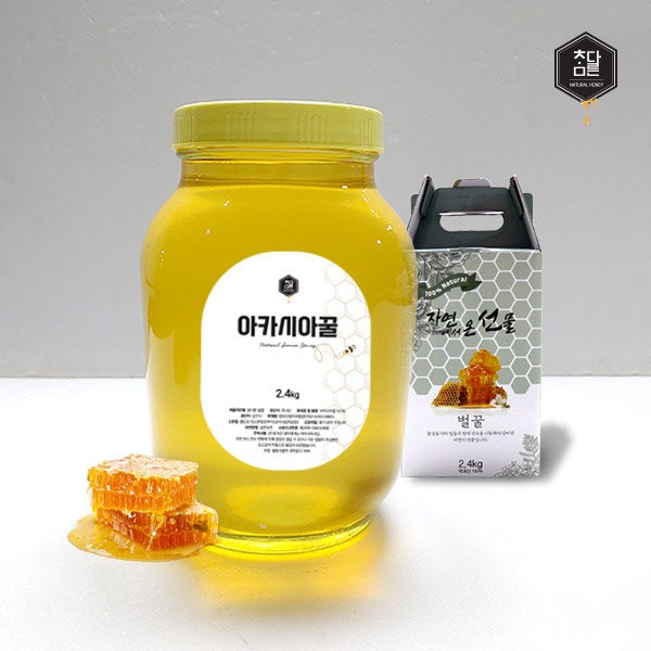 True Flower Honey Acacia Honey 2.4kg x 2 bottles (gift wrapped) / 참다른꽃꿀 아카시아꿀 2.4kg x 2병 (선물포장)